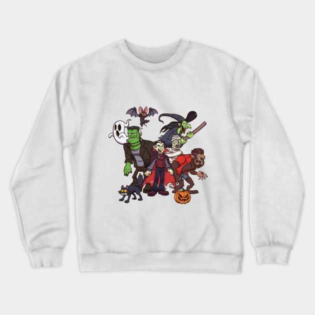 Classic Halloween Characters Crewneck Sweatshirt by TheMaskedTooner